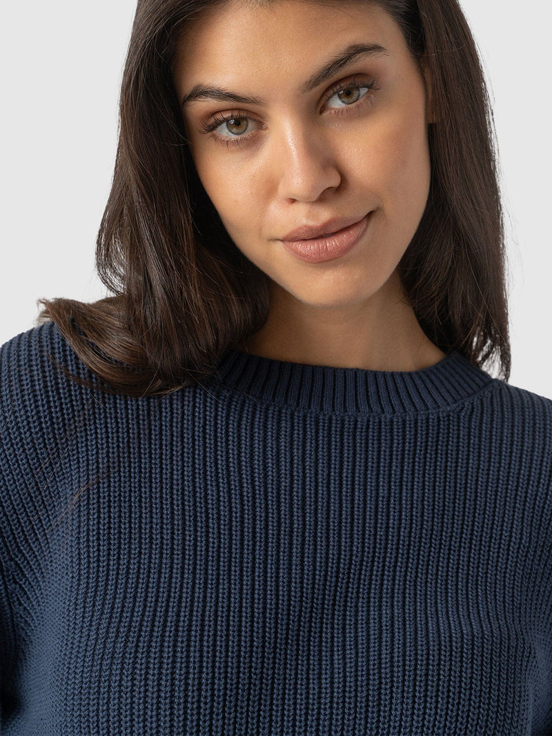 Remy Crop Jumper Navy - Women's Jumpers | Saint + Sofia® EU