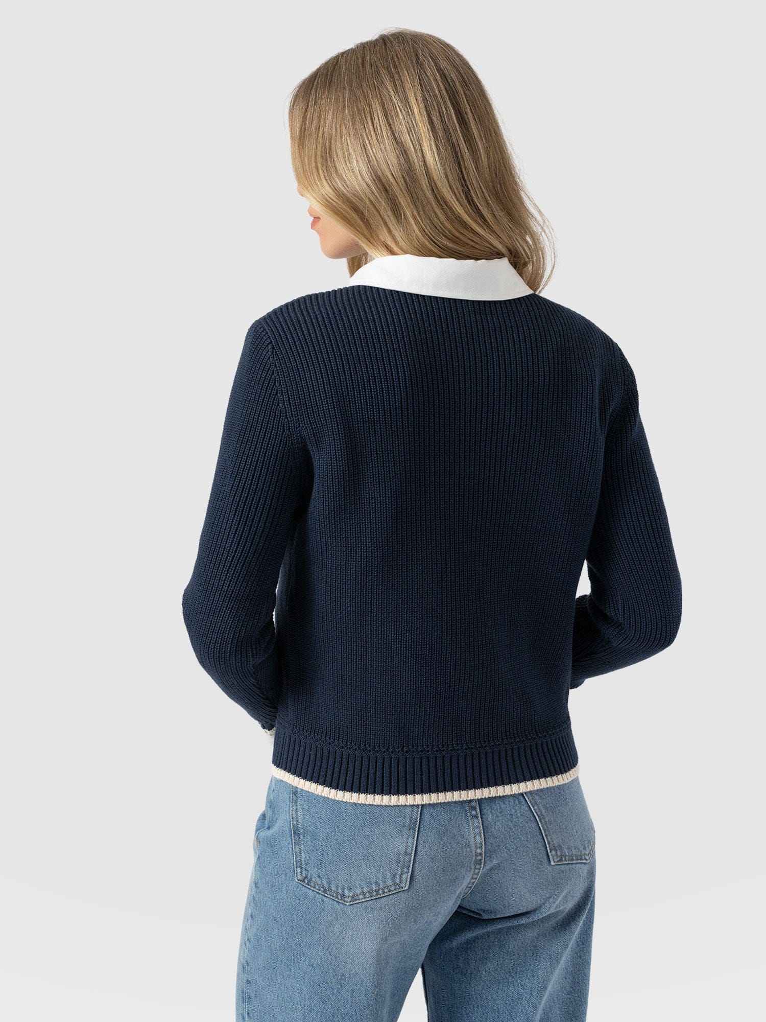 Remy Crop Jumper Navy - Women's Jumpers | Saint + Sofia® EU