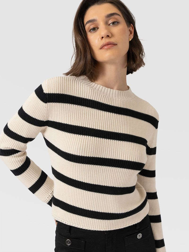 Remy Crop Jumper Stripe - Women's Jumpers | Saint and Sofia® EU