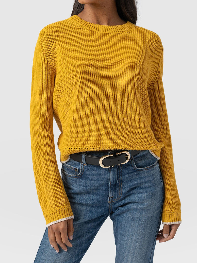 Remy Crop Jumper Yellow - Women's Jumpers | Saint + Sofia® EU