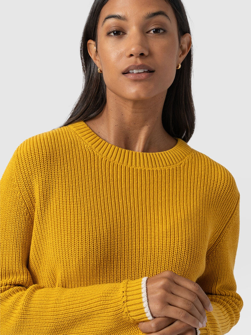 Remy Crop Jumper Yellow - Women's Jumpers | Saint + Sofia® EU