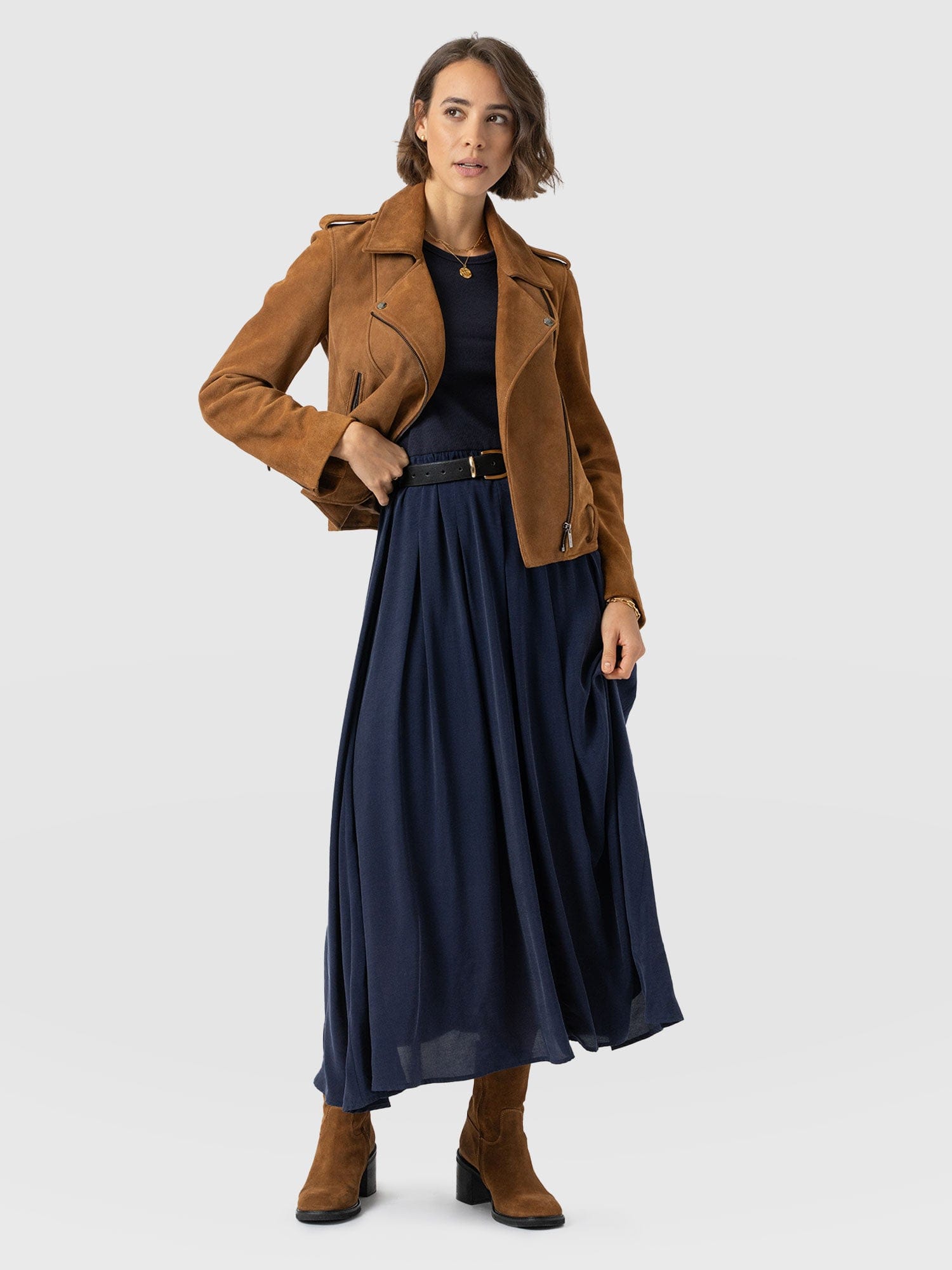 Renee Contrast Dress Navy - Women's Dresses | Saint + Sofia® EU