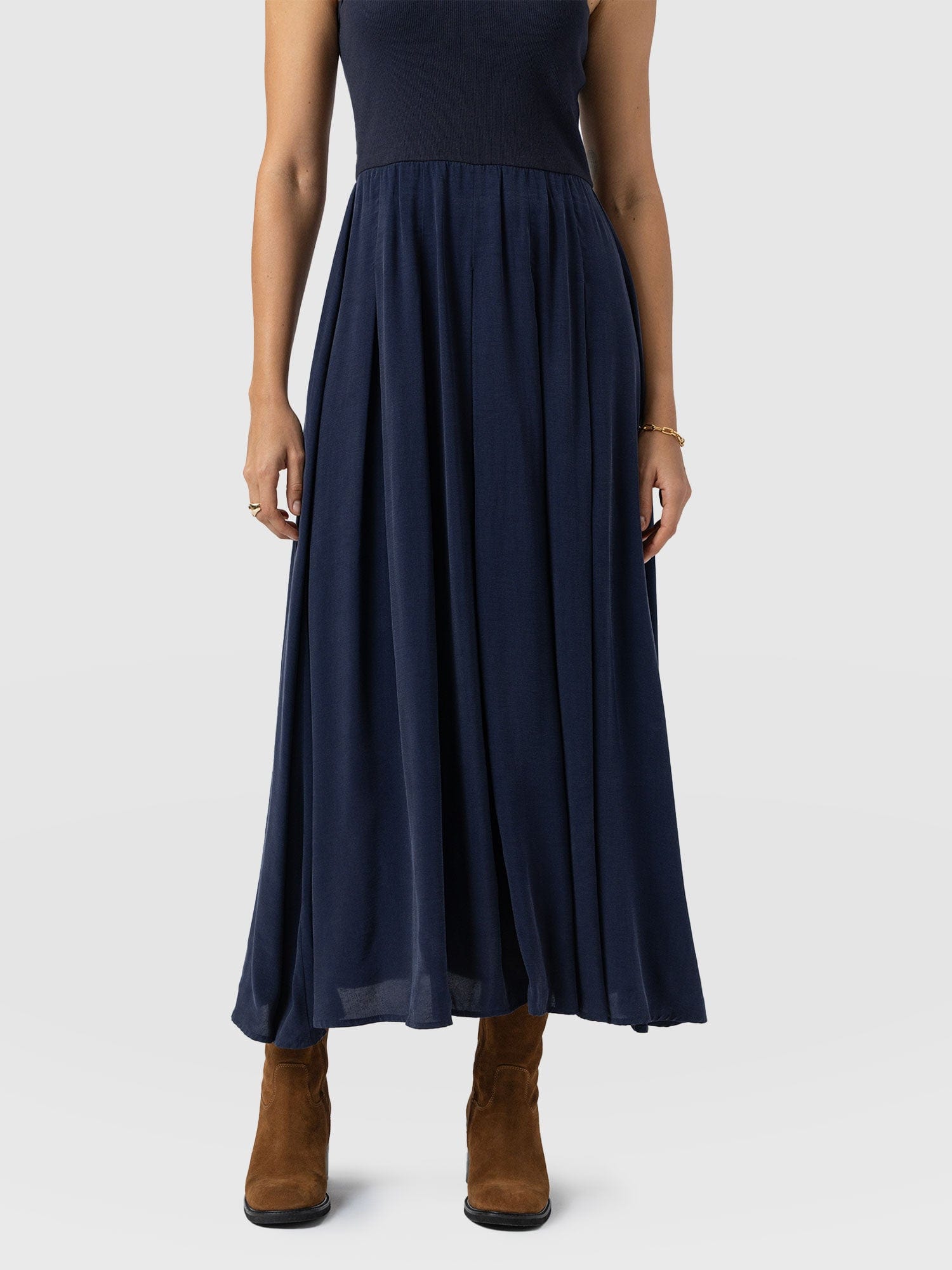 Renee Contrast Dress Navy - Women's Dresses | Saint + Sofia® EU