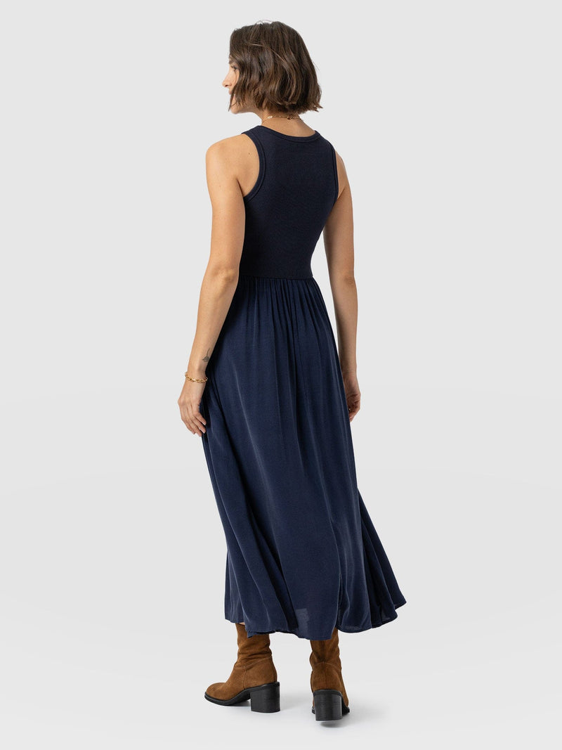 Renee Contrast Dress Navy - Women's Dresses | Saint + Sofia® EU