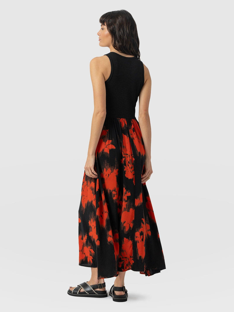 Renee Contrast Dress - Orange Fade Floral - Women's Dresses | Saint + Sofia® EU