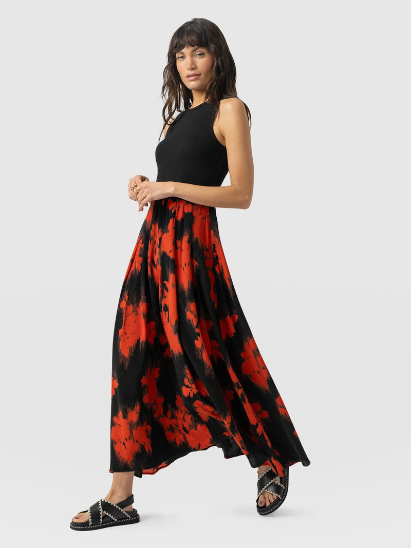 Renee Contrast Dress - Orange Fade Floral - Women's Dresses | Saint + Sofia® EU