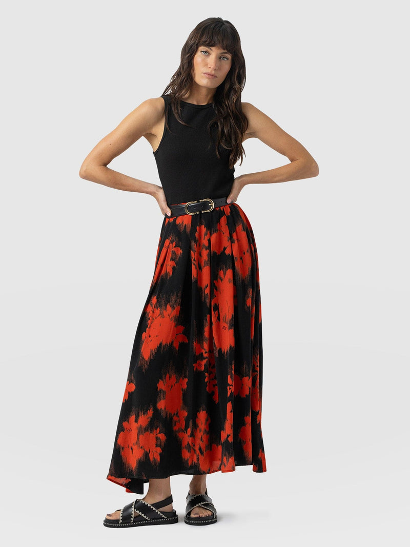Renee Contrast Dress - Orange Fade Floral - Women's Dresses | Saint + Sofia® EU
