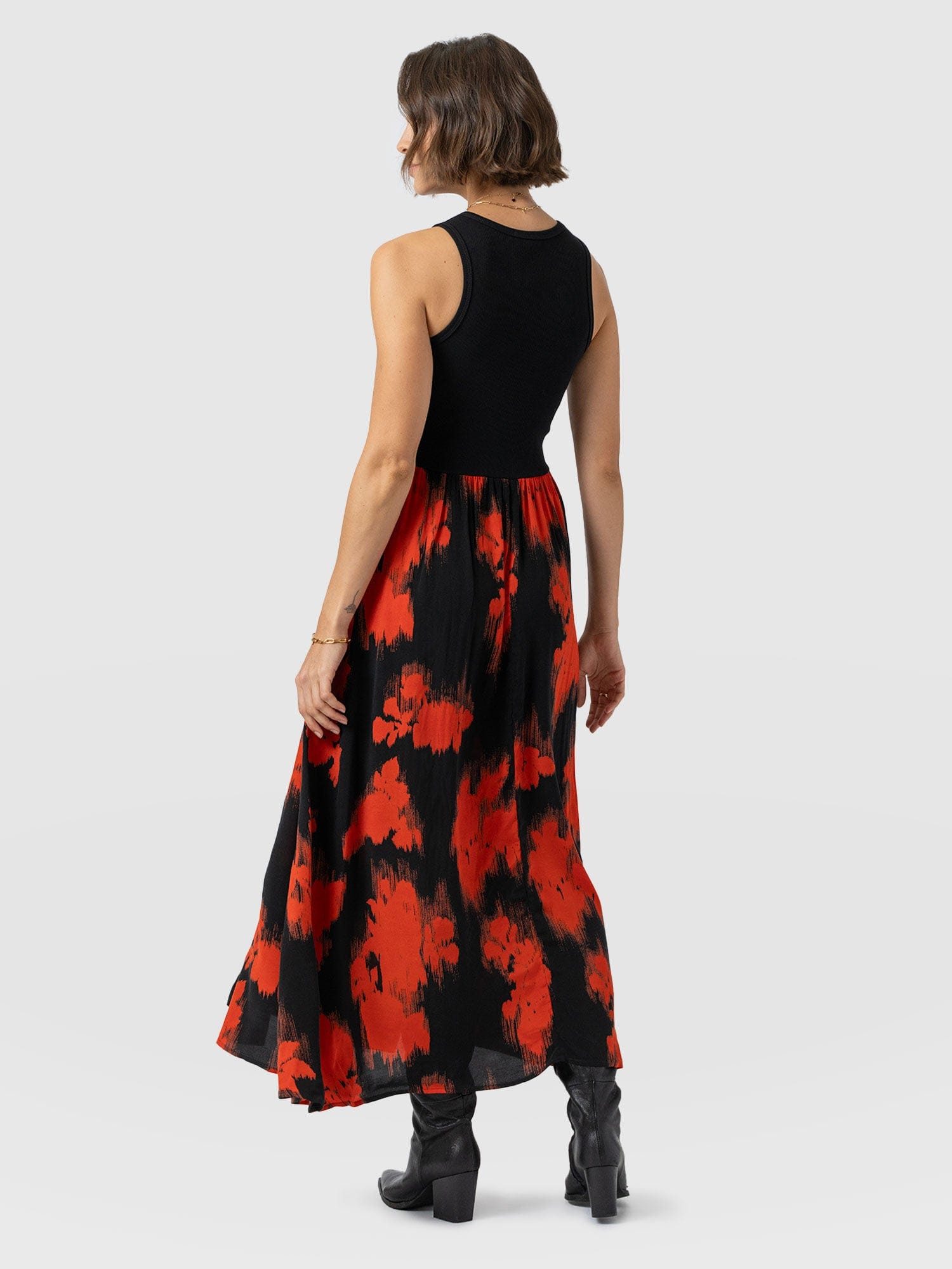 Renee Contrast Dress - Orange Fade Floral - Women's Dresses | Saint + Sofia® EU