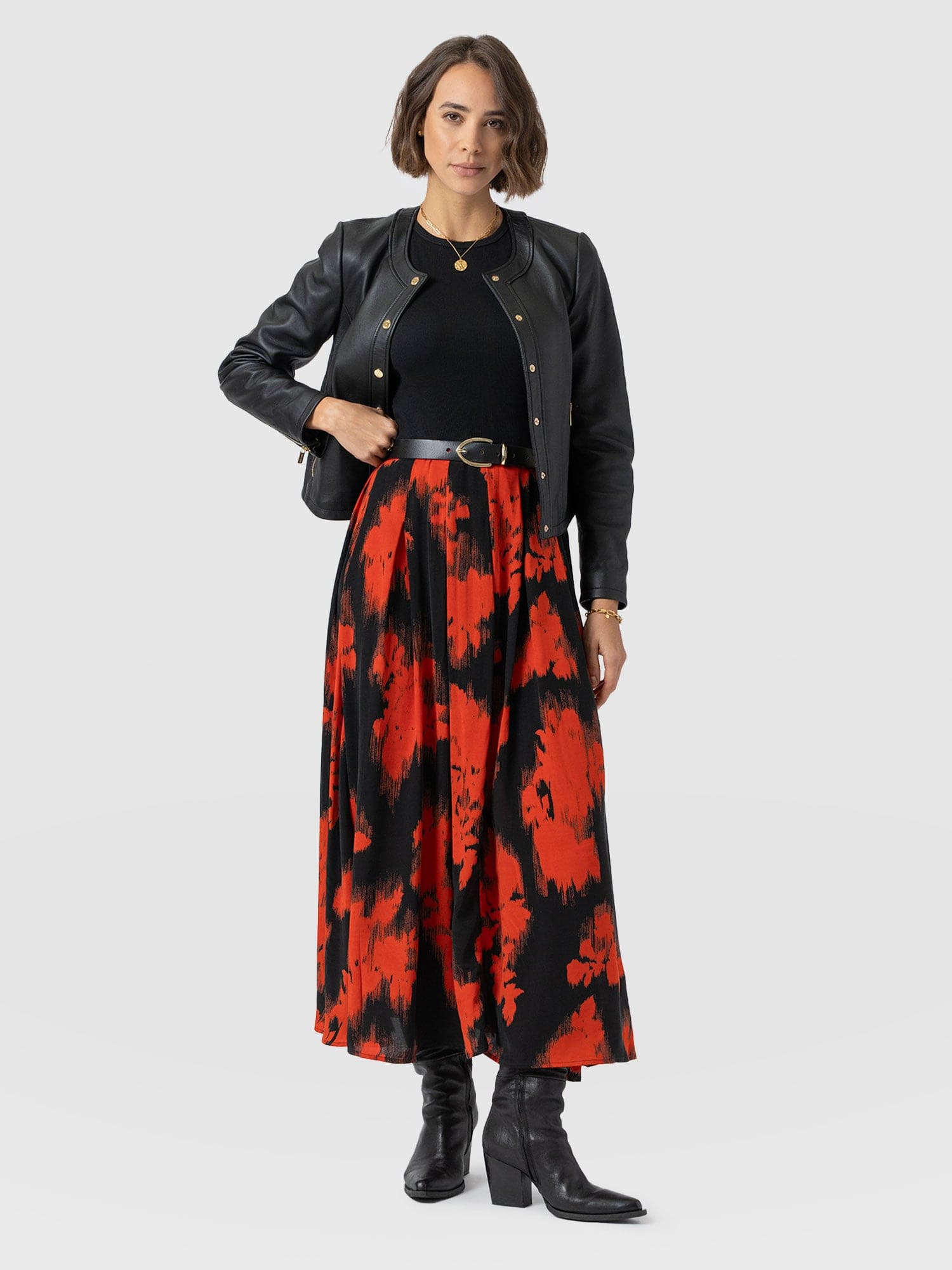 Renee Contrast Dress - Orange Fade Floral - Women's Dresses | Saint + Sofia® EU