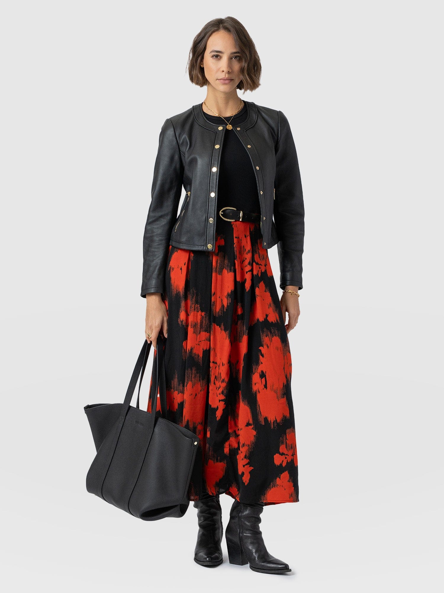 Renee Contrast Dress - Orange Fade Floral - Women's Dresses | Saint + Sofia® EU