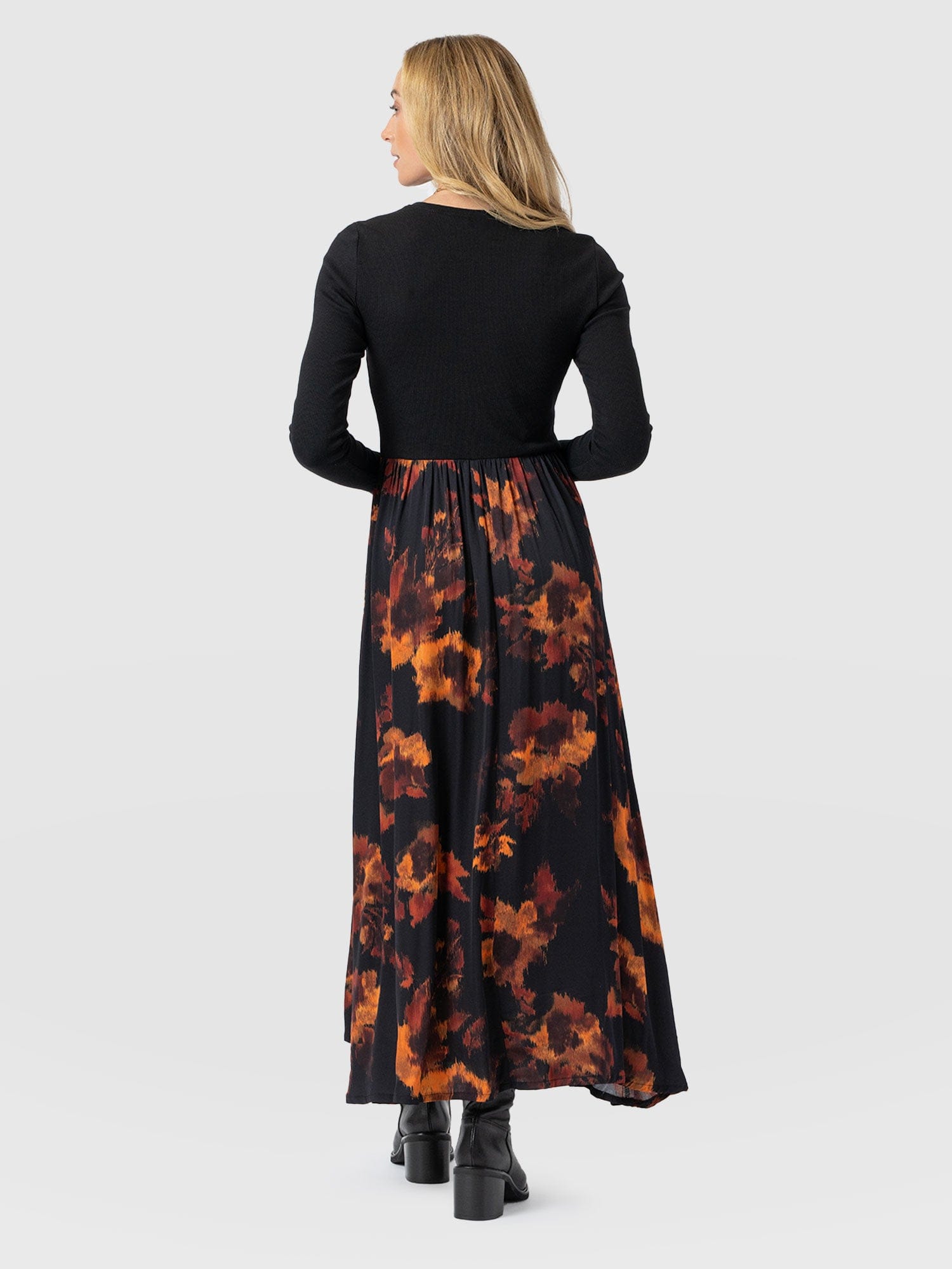 Renee Contrast Long Sleeve Dress - Autumn Floral - Women's Dresses | Saint + Sofia® EU