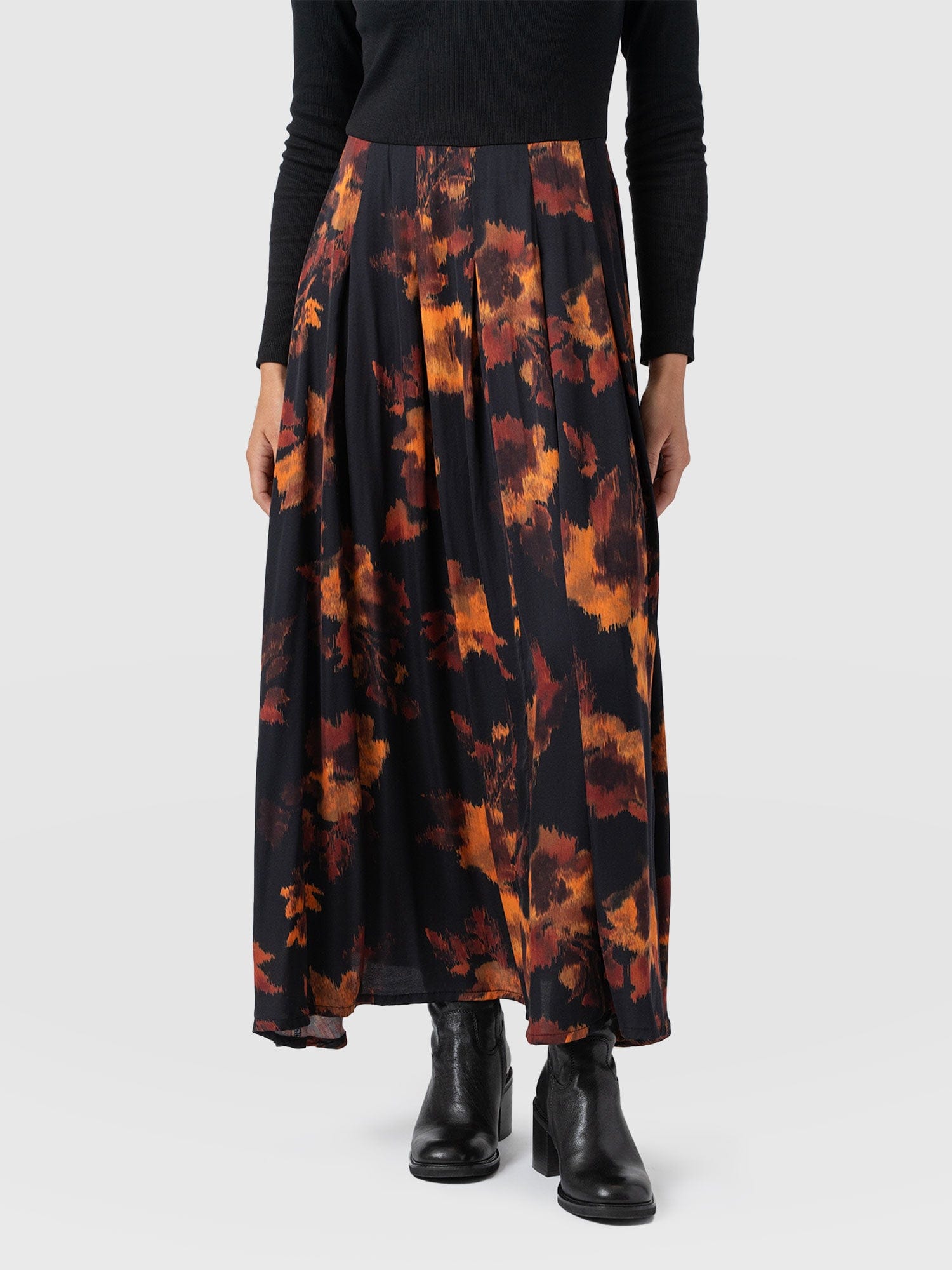 Renee Contrast Long Sleeve Dress - Autumn Floral - Women's Dresses | Saint + Sofia® EU