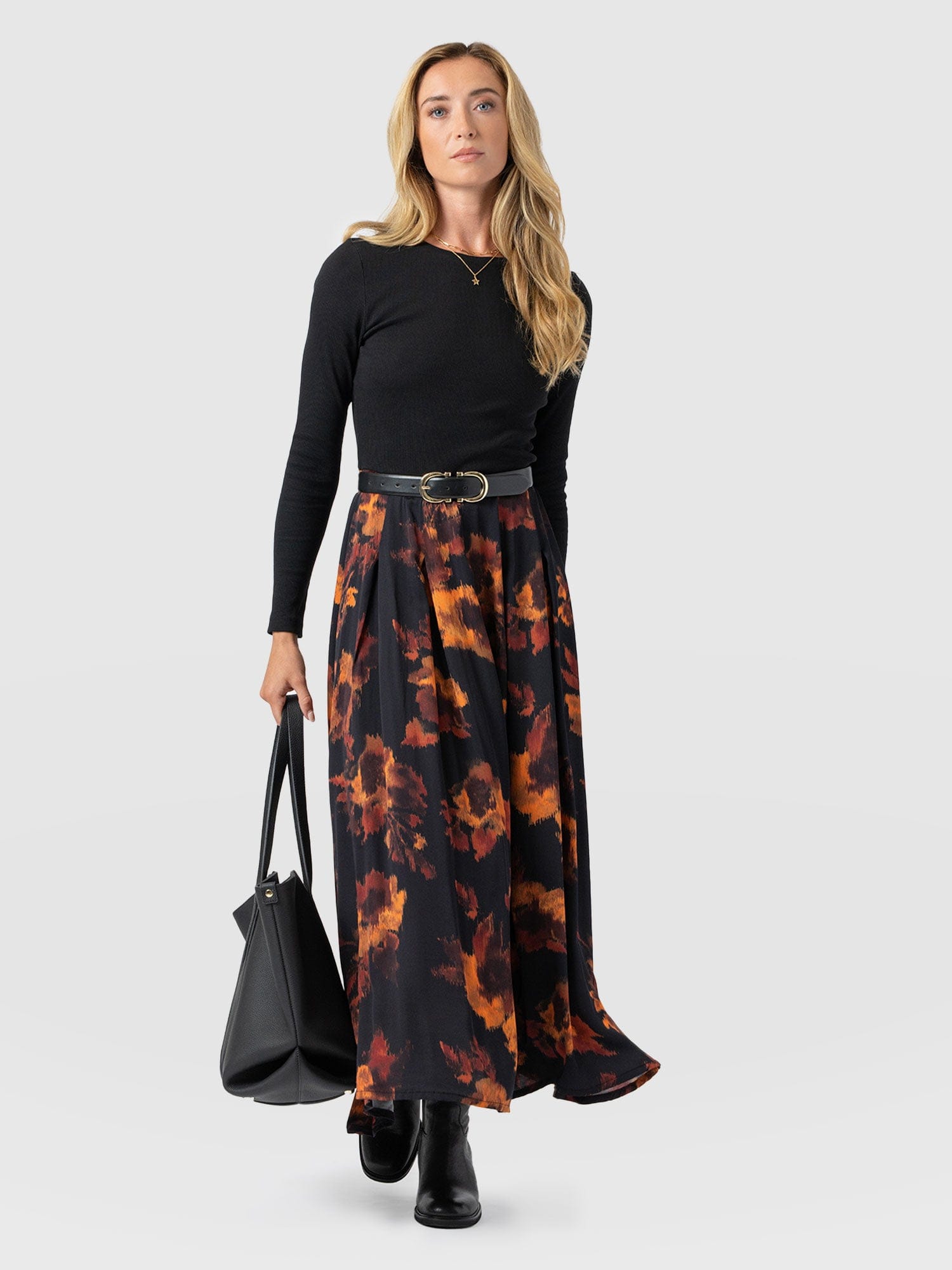 Renee Contrast Long Sleeve Dress - Autumn Floral - Women's Dresses | Saint + Sofia® EU