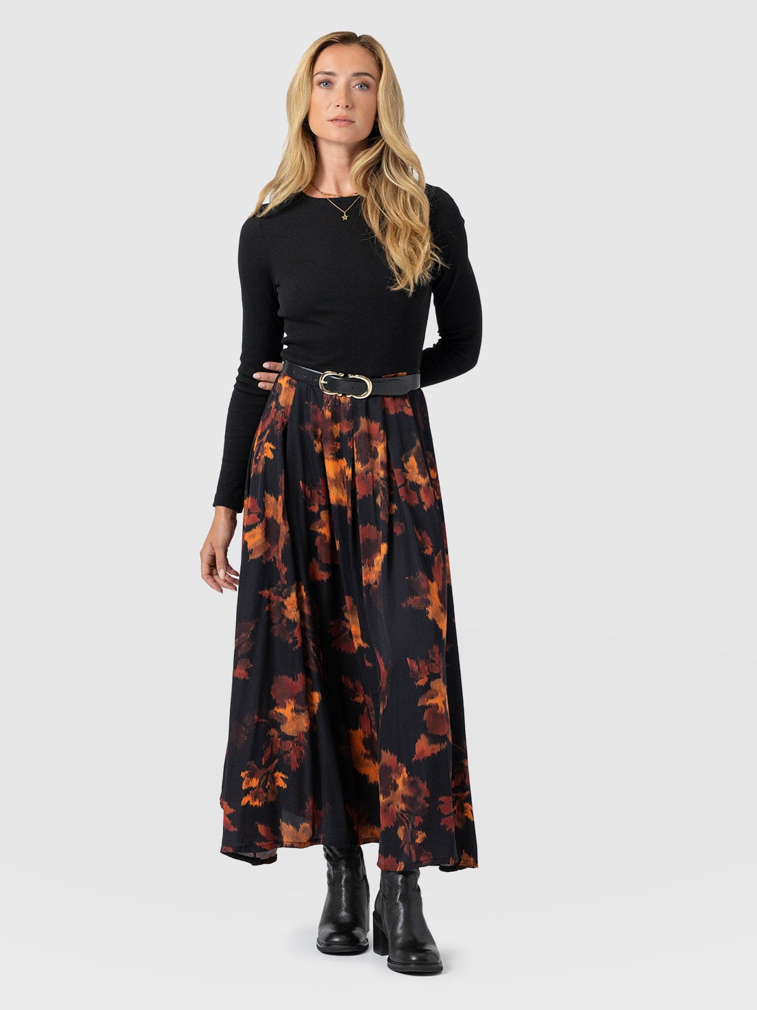 Renee Contrast Long Sleeve Dress - Autumn Floral - Women's Dresses | Saint + Sofia® EU