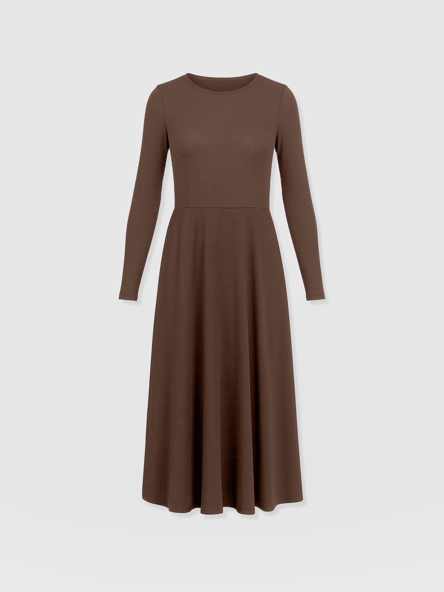 Renee Contrast Long Sleeve Dress - Brown - Women's Dresses | Saint + Sofia® EU