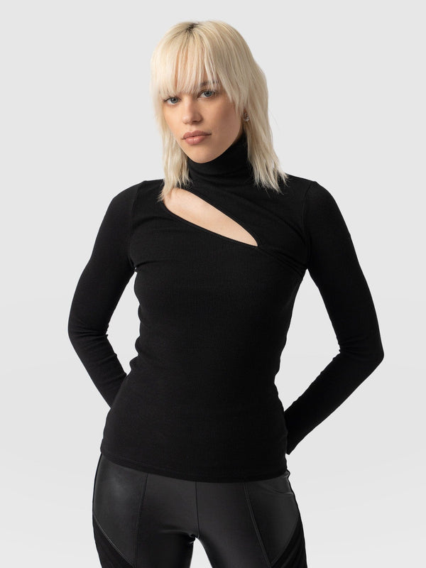 Reveal Roll Neck Black - Women's Sweaters | Saint + Sofia® EU