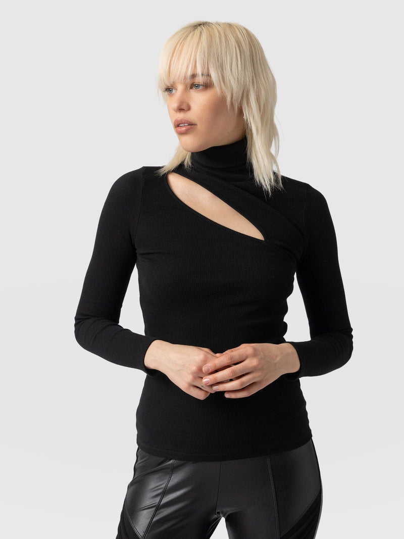 Reveal Roll Neck Black - Women's Sweaters | Saint + Sofia® EU