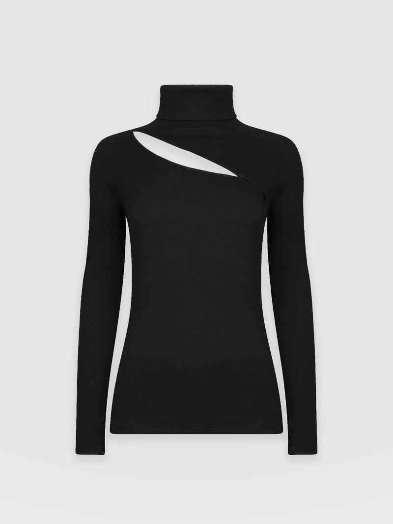 Reveal Roll Neck Black - Women's Sweaters | Saint + Sofia® EU