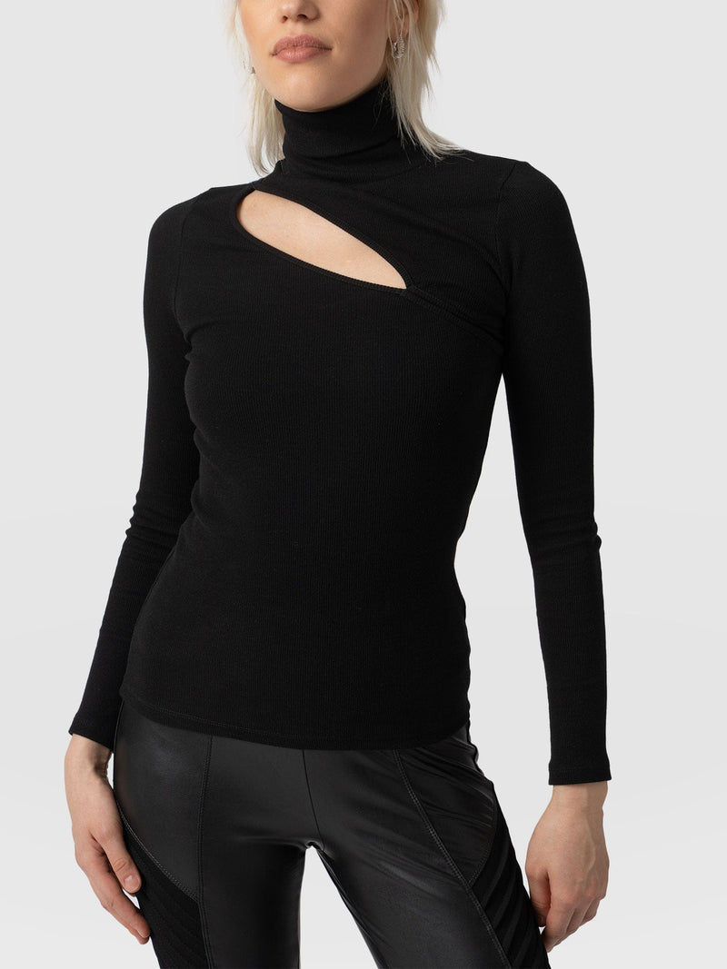 Reveal Roll Neck Black - Women's Sweaters | Saint + Sofia® EU