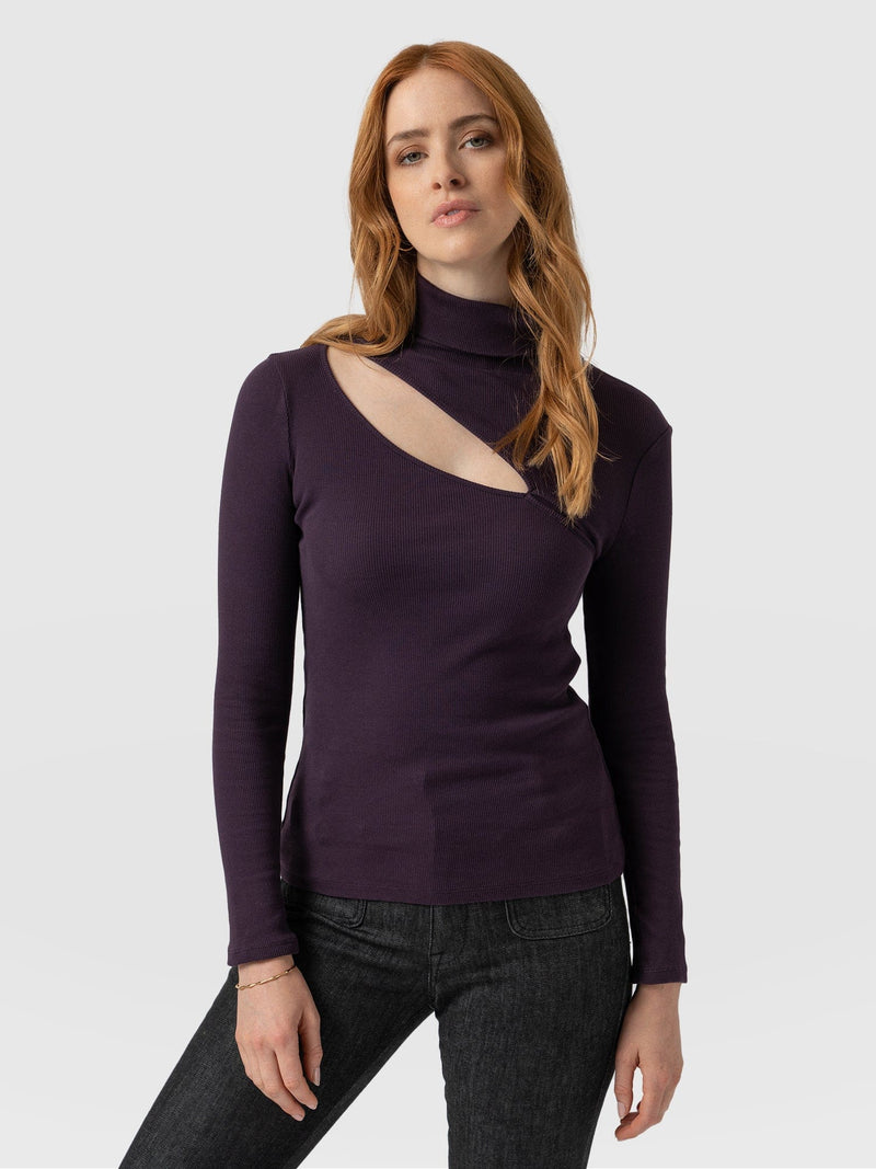 Reveal Roll Neck Plum - Women's Sweaters | Saint + Sofia® EU