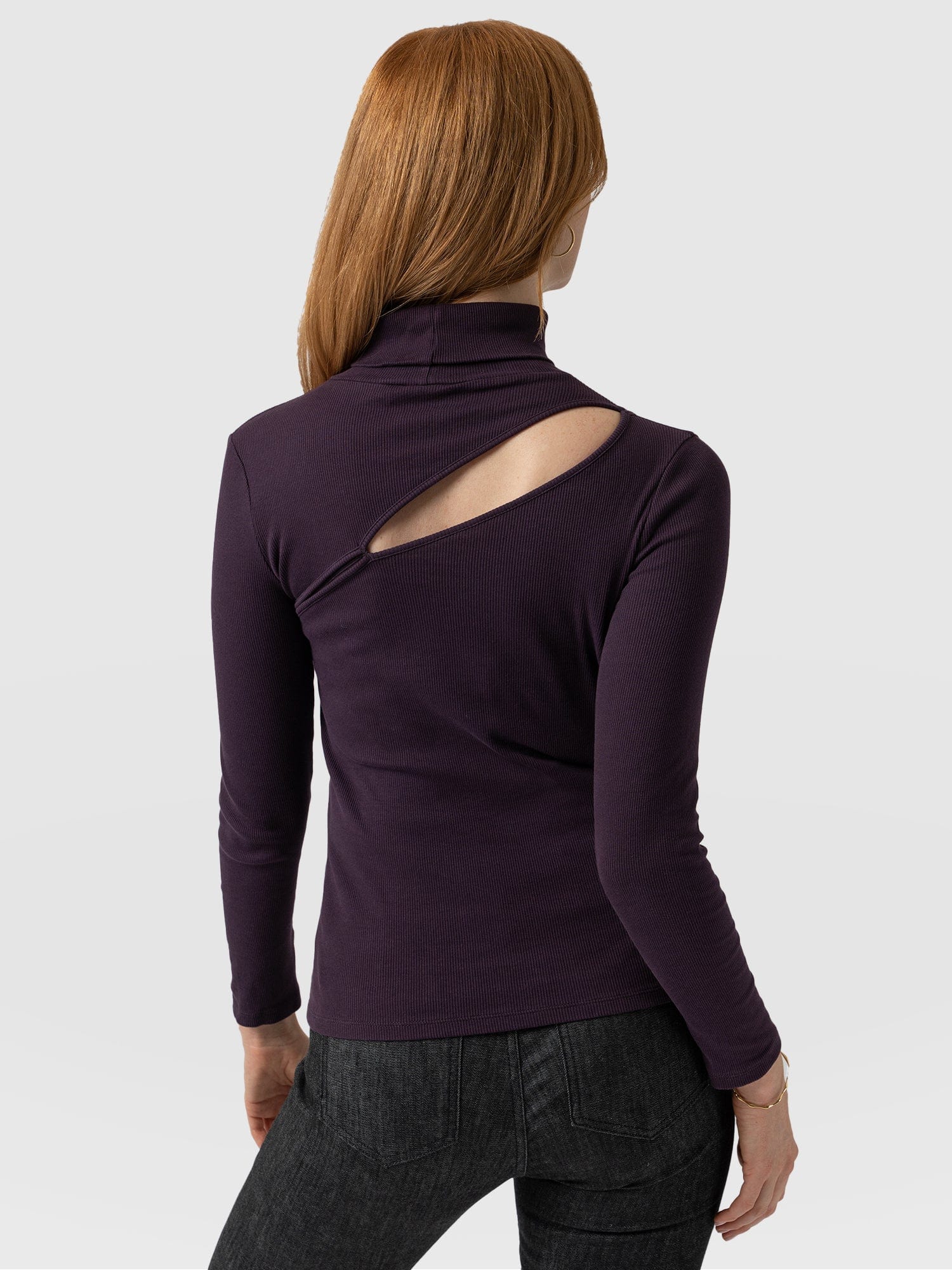 Reveal Roll Neck Plum - Women's Sweaters | Saint + Sofia® EU