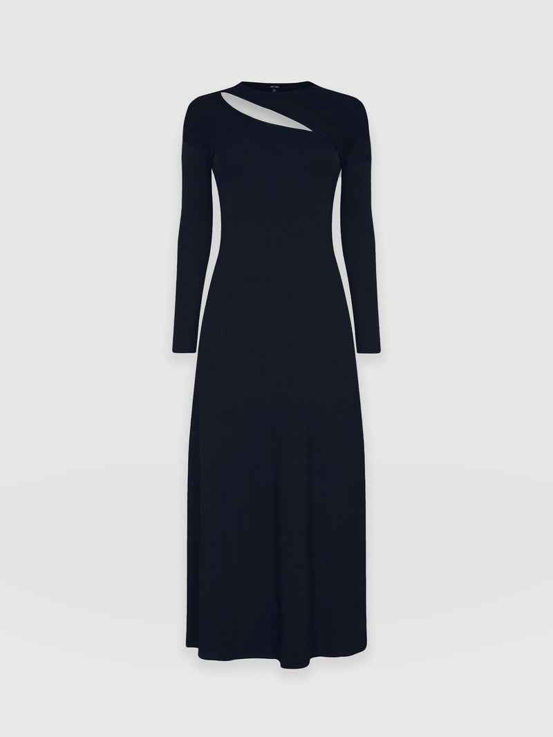 Reveal Viscose Runway Dress Navy - Women's Dresses | Saint + Sofia® EU