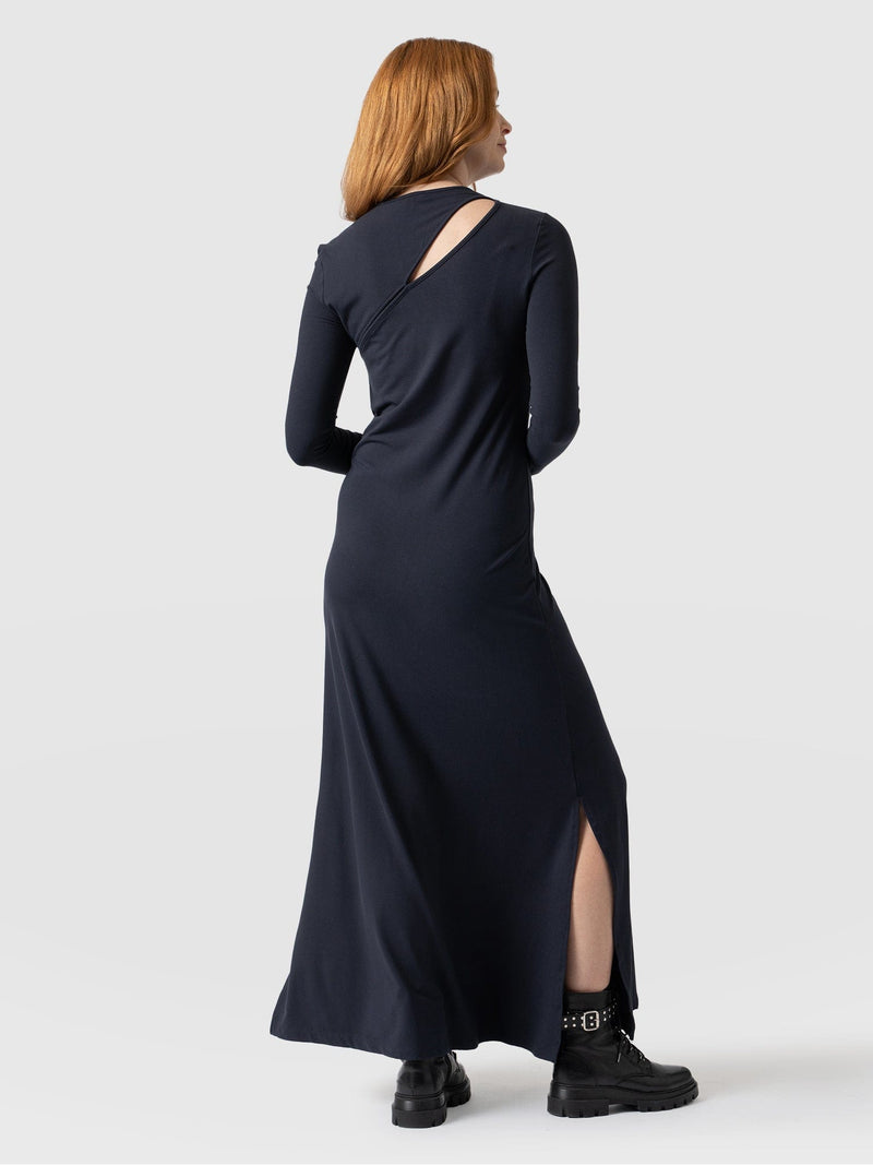 Reveal Viscose Runway Dress Navy - Women's Dresses | Saint + Sofia® EU