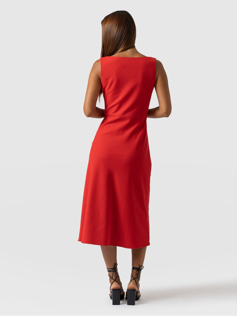 Rhea Cowl Neck Dress Red - Women's Dresses | Saint + Sofia® EU