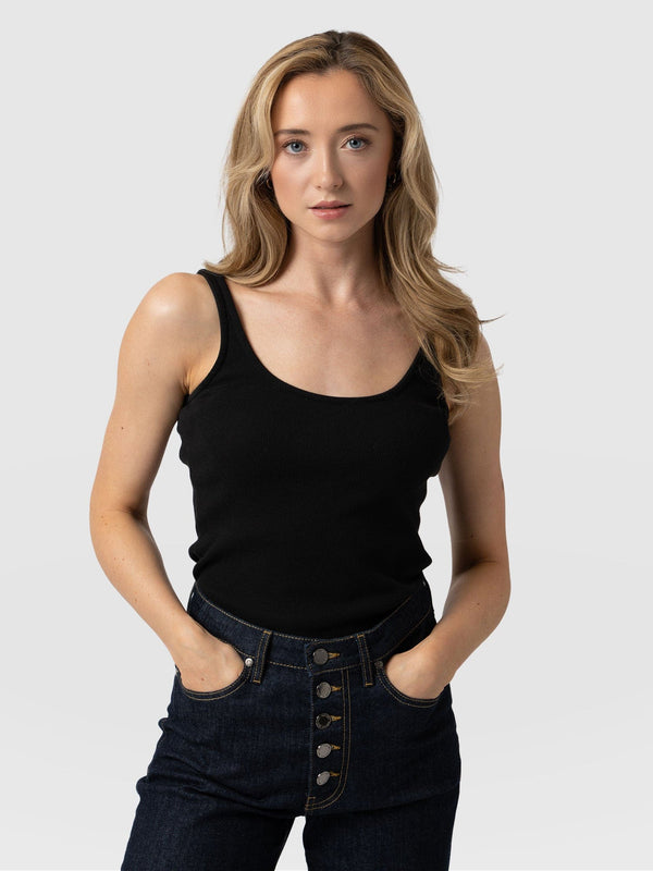 Rib Cami Black - Women's Camis | Saint + Sofia® EU