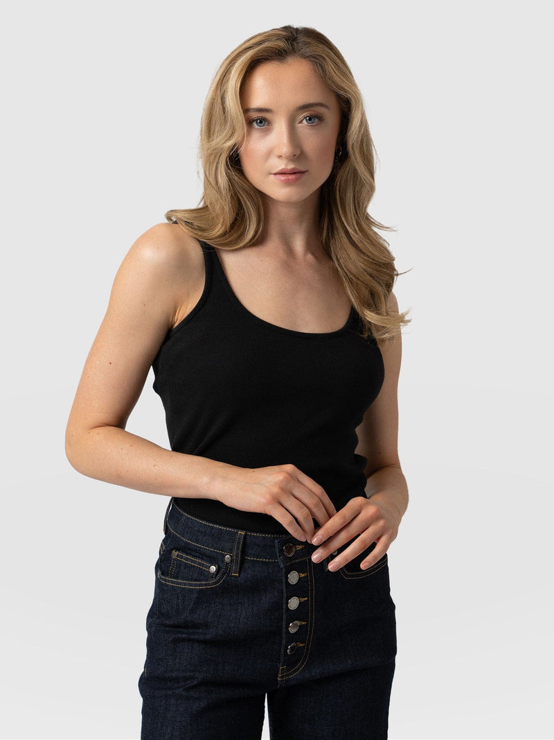 Rib Cami Black - Women's Camis | Saint + Sofia® EU