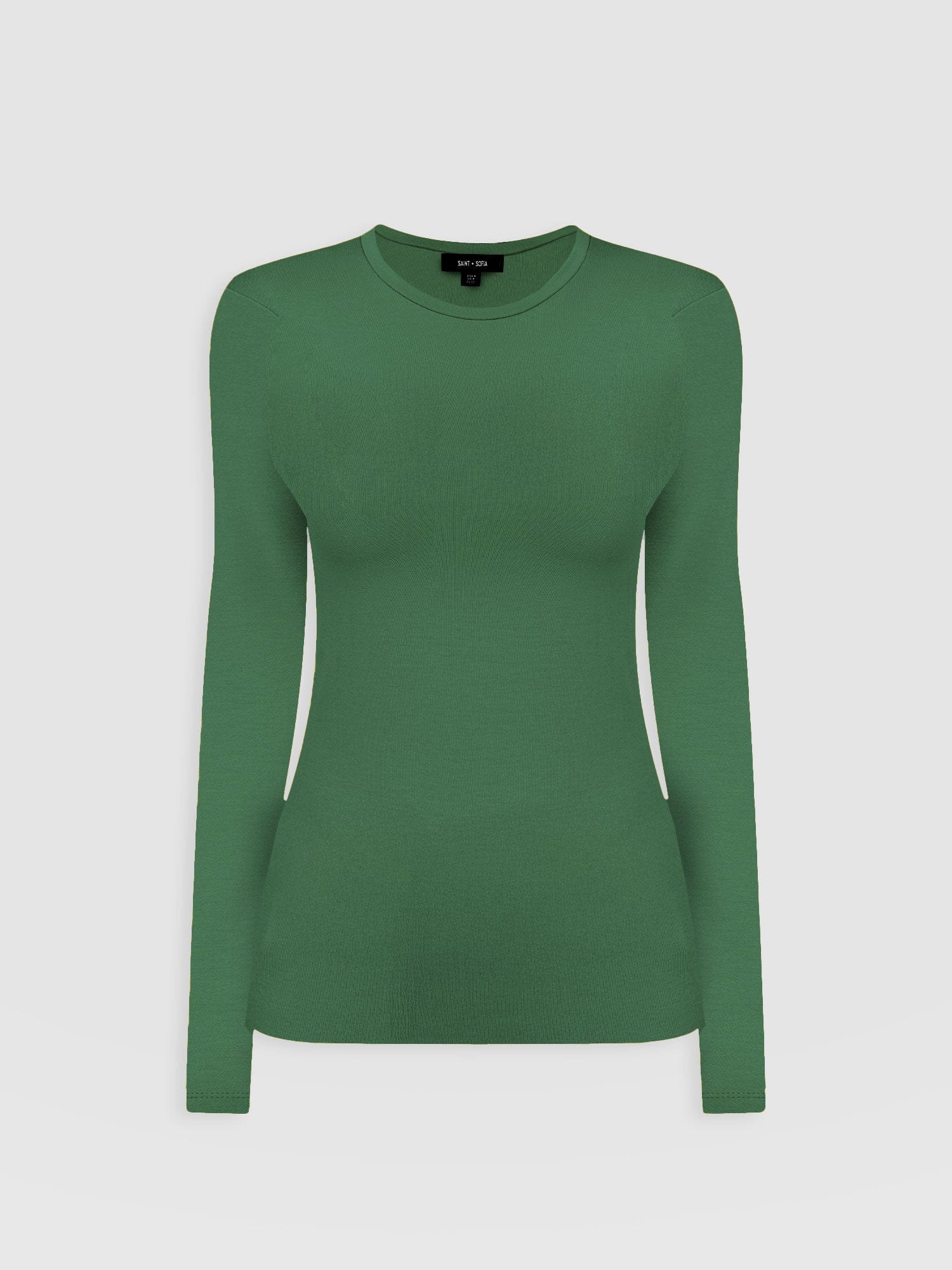 Ribbed Long Sleeve Tee - Basil Green - Women's T-shirts | Saint + Sofia® EU