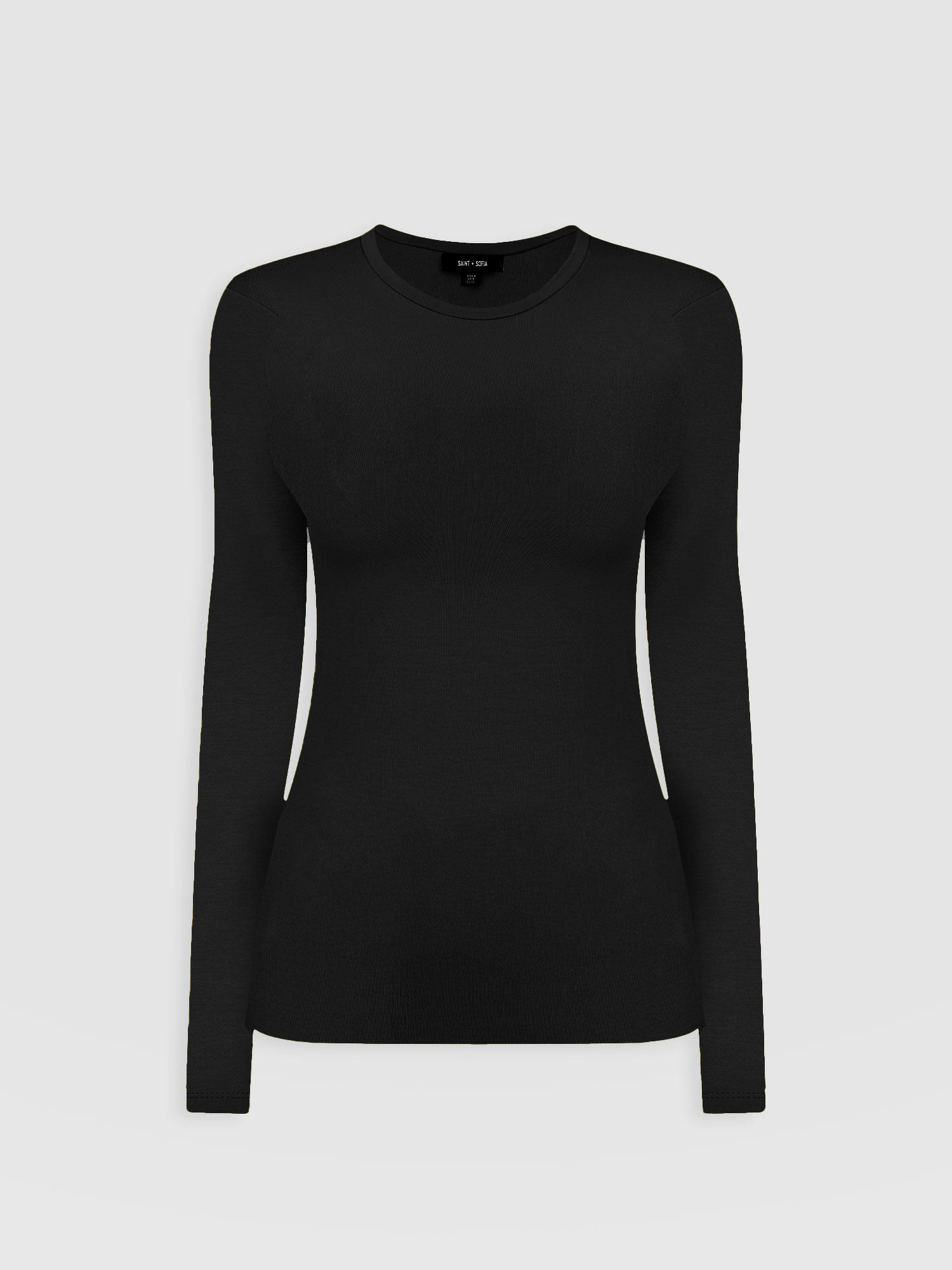 Ribbed Long Sleeve Tee - Black - Women's T-shirts | Saint + Sofia® EU