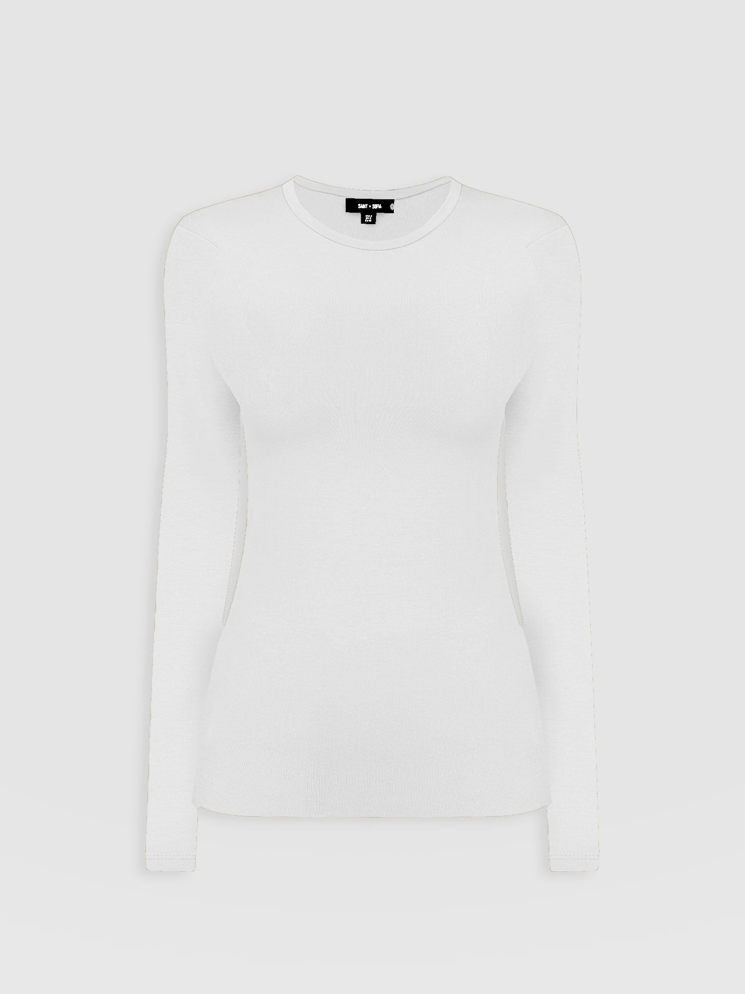Ribbed Long Sleeve Tee - White - Women's T-shirts | Saint + Sofia® EU