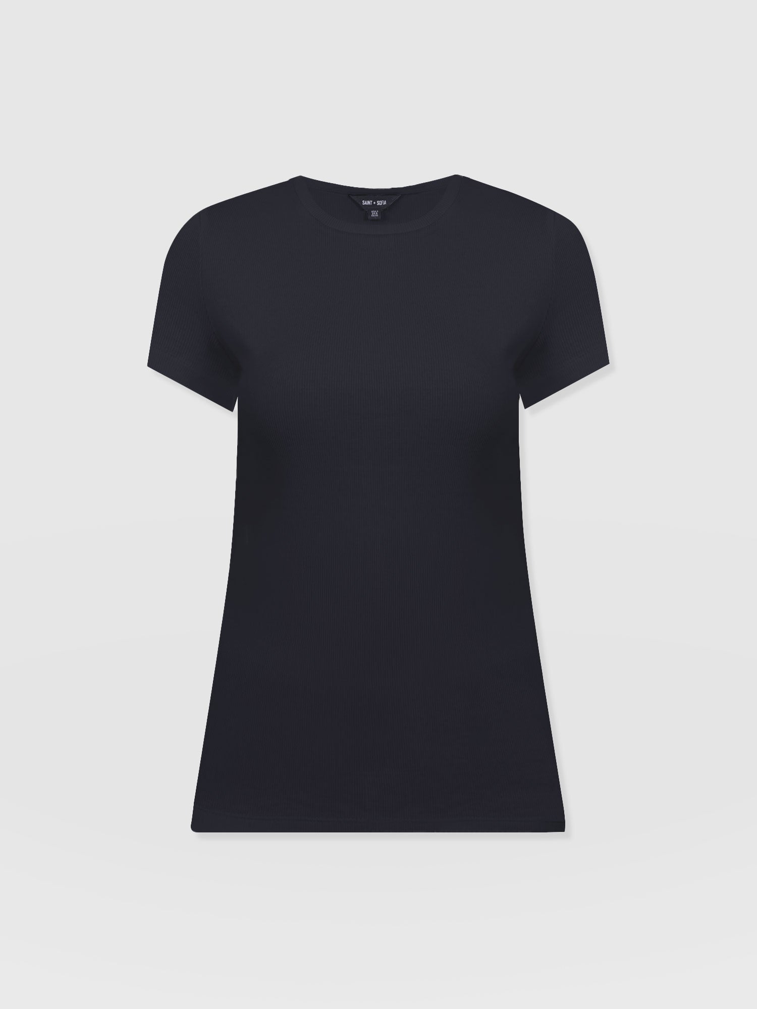 Ribbed Short Sleeve Tee - Navy - Women's T-shirts | Saint + Sofia? EU