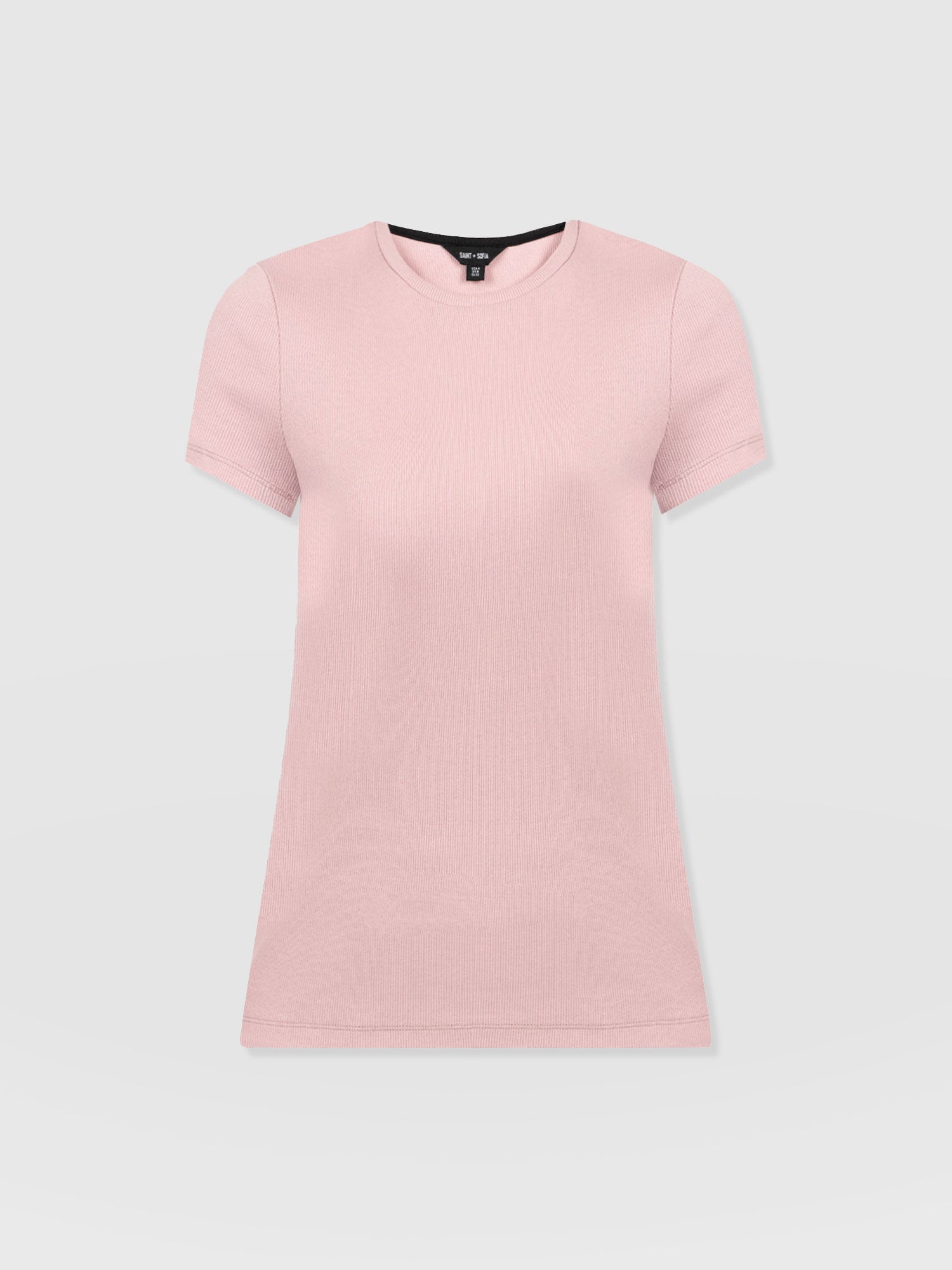 Ribbed Short Sleeve Tee - Pale Pink - Women's T-shirts | Saint + Sofia? EU