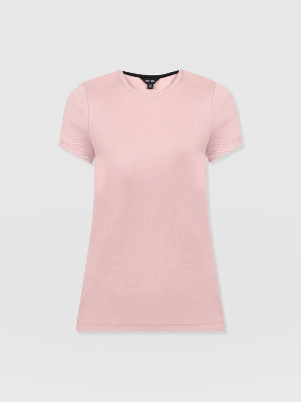Ribbed Short Sleeve Tee - Pale Pink - Women's T-shirts | Saint + Sofia? EU