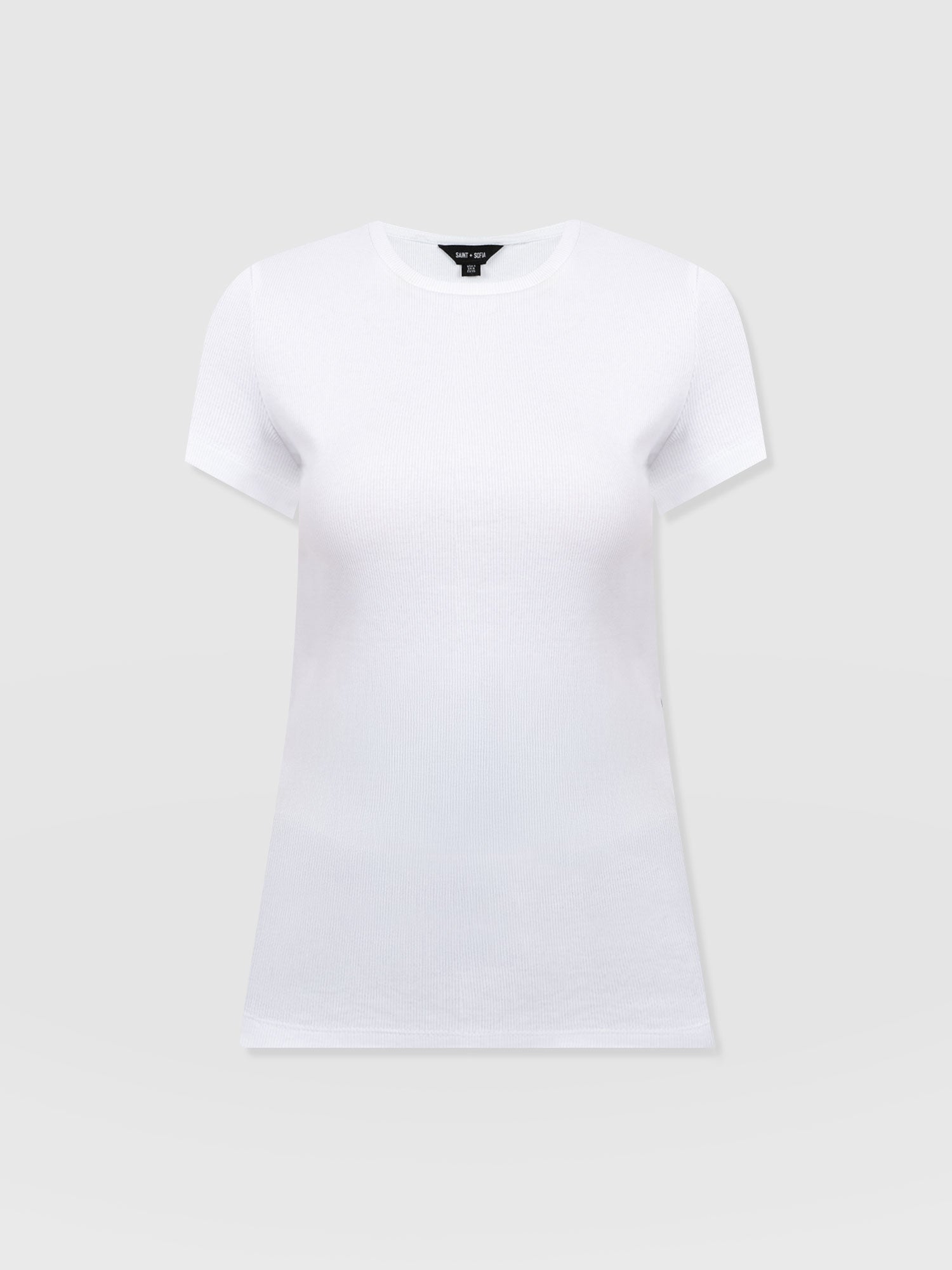 Ribbed Short Sleeve Tee - White
