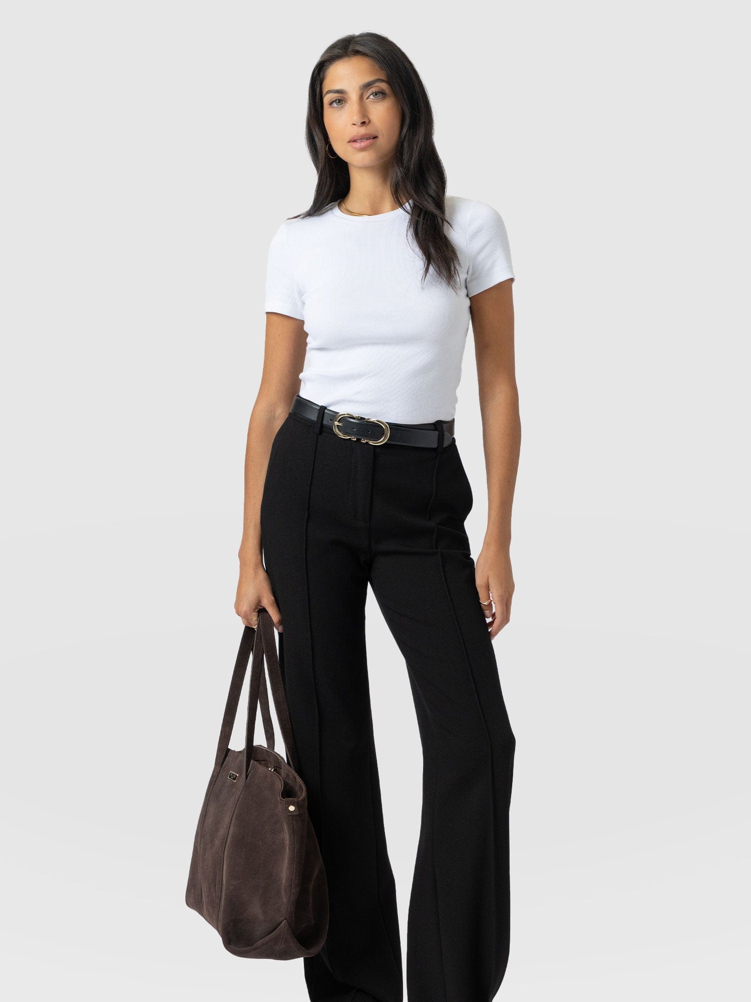 Ribbed Short Sleeve Tee - White - Women's T-shirts | Saint + Sofia? EU