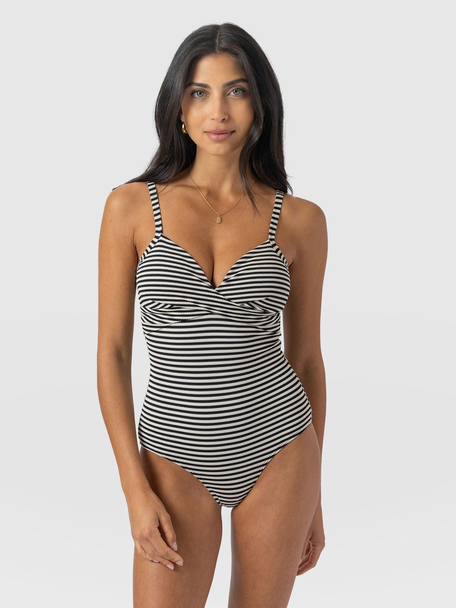 Riley Cross Front Swimsuit - Stripe - Women's Swimwear | Saint + Sofia® EU