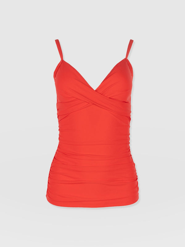 Riley Cross Front Tankini Top - Red - Women's Swimwear | Saint + Sofia® EU