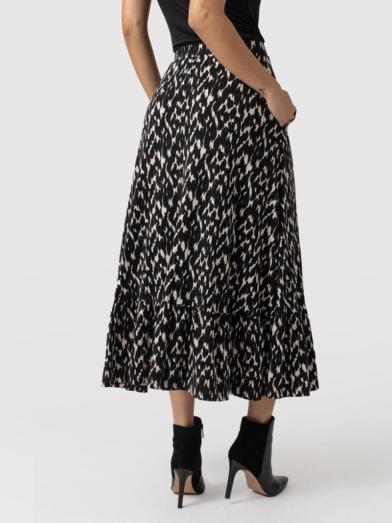 Riley Skirt Black & White Print - Women's Skirts | Saint + Sofia® EU