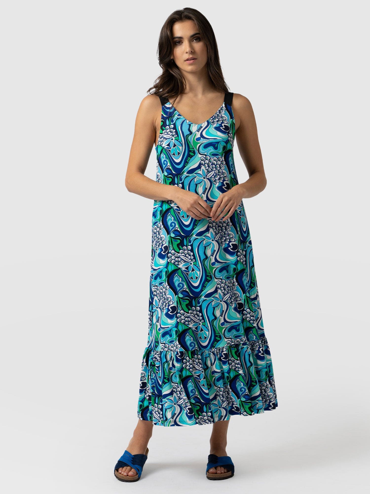 Riley Tiered Trapeze Dress Paradise - Women's Dresses | Saint + Sofia® EU