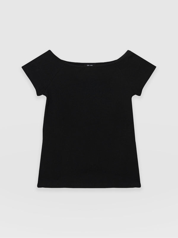 Riviera Tee Black - Women's T-shirts | Saint + Sofia® EU