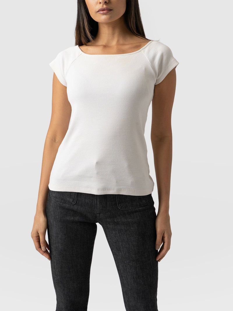 Riviera Tee Jet Stream Cream - Women's T-shirts | Saint + Sofia® EU