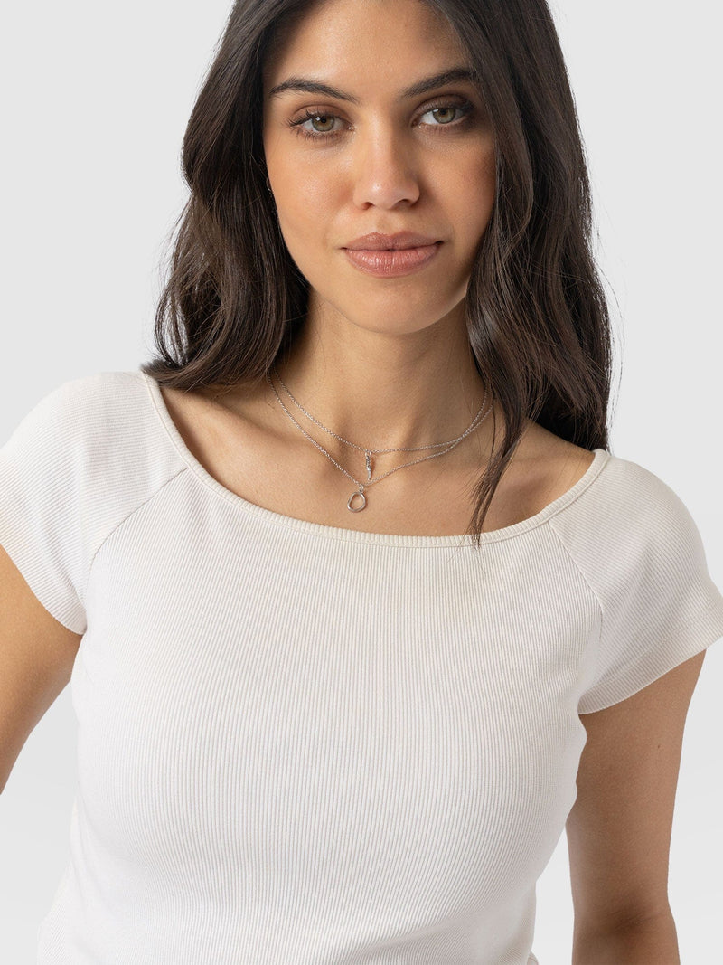 Riviera Tee Jet Stream Cream - Women's T-shirts | Saint + Sofia® EU