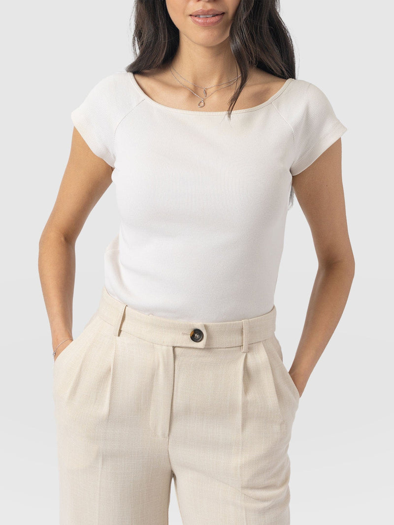 Riviera Tee Jet Stream Cream - Women's T-shirts | Saint + Sofia® EU