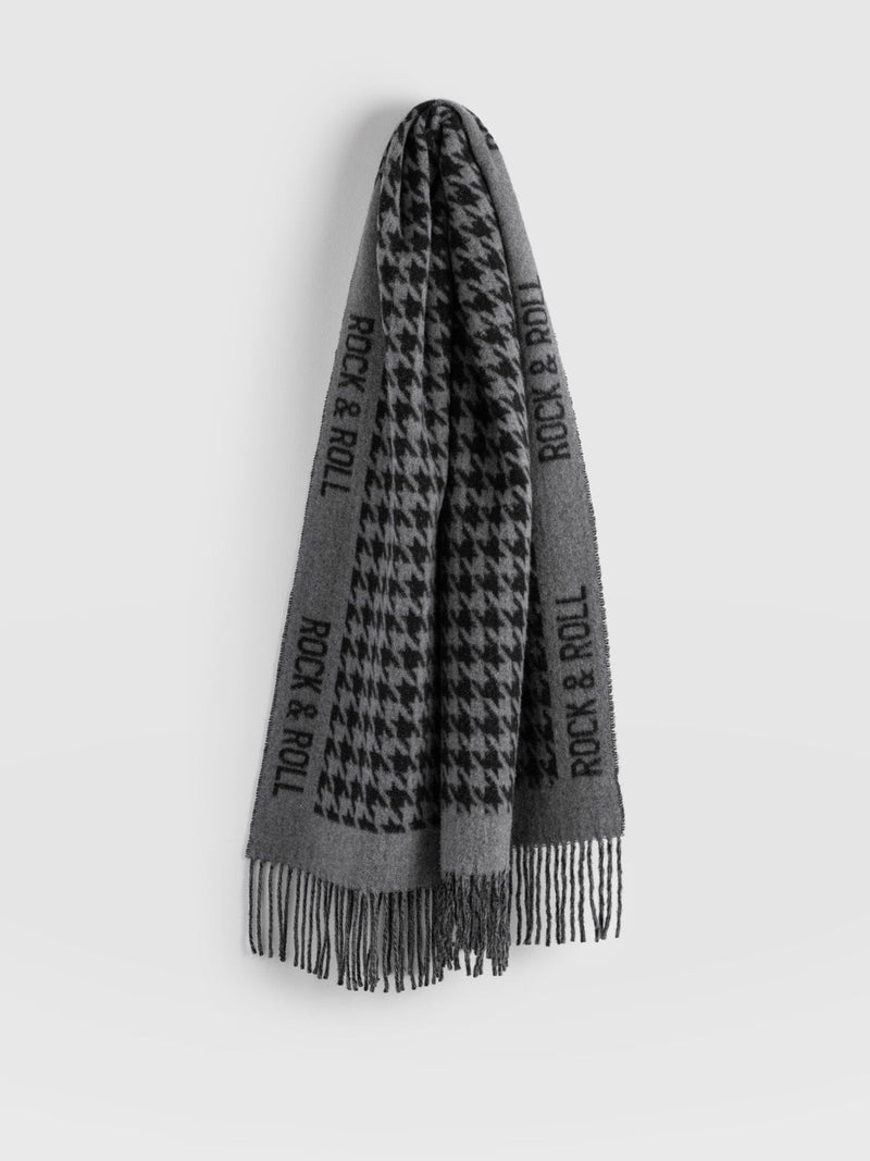 Rock Houndstooth Scarf Black/Grey - Women's Scarves | Saint + Sofia® EU