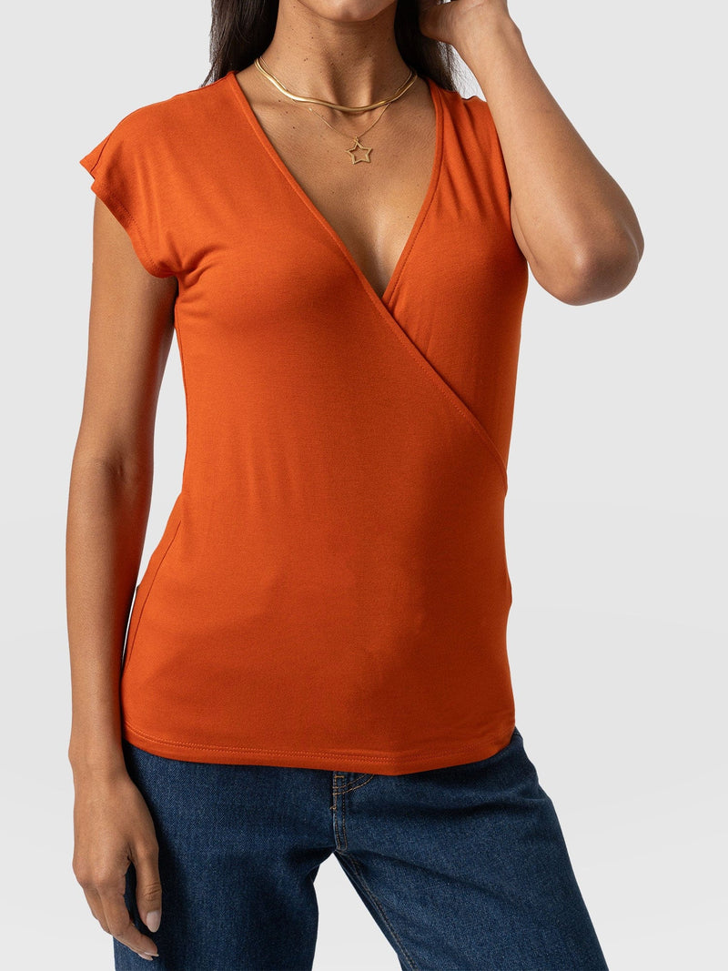 Rosa Wrap Tee Amber - Women's T-shirts | Saint + Sofia® EU