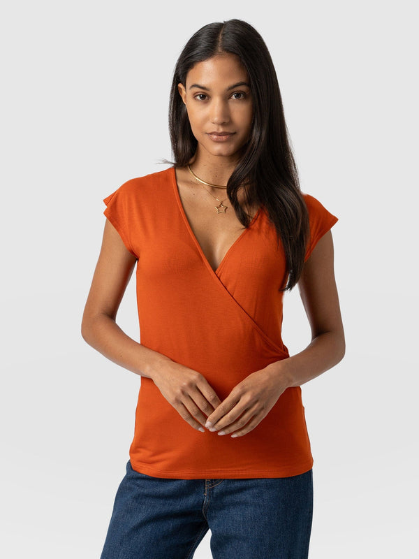 Rosa Wrap Tee Amber - Women's T-shirts | Saint + Sofia® EU