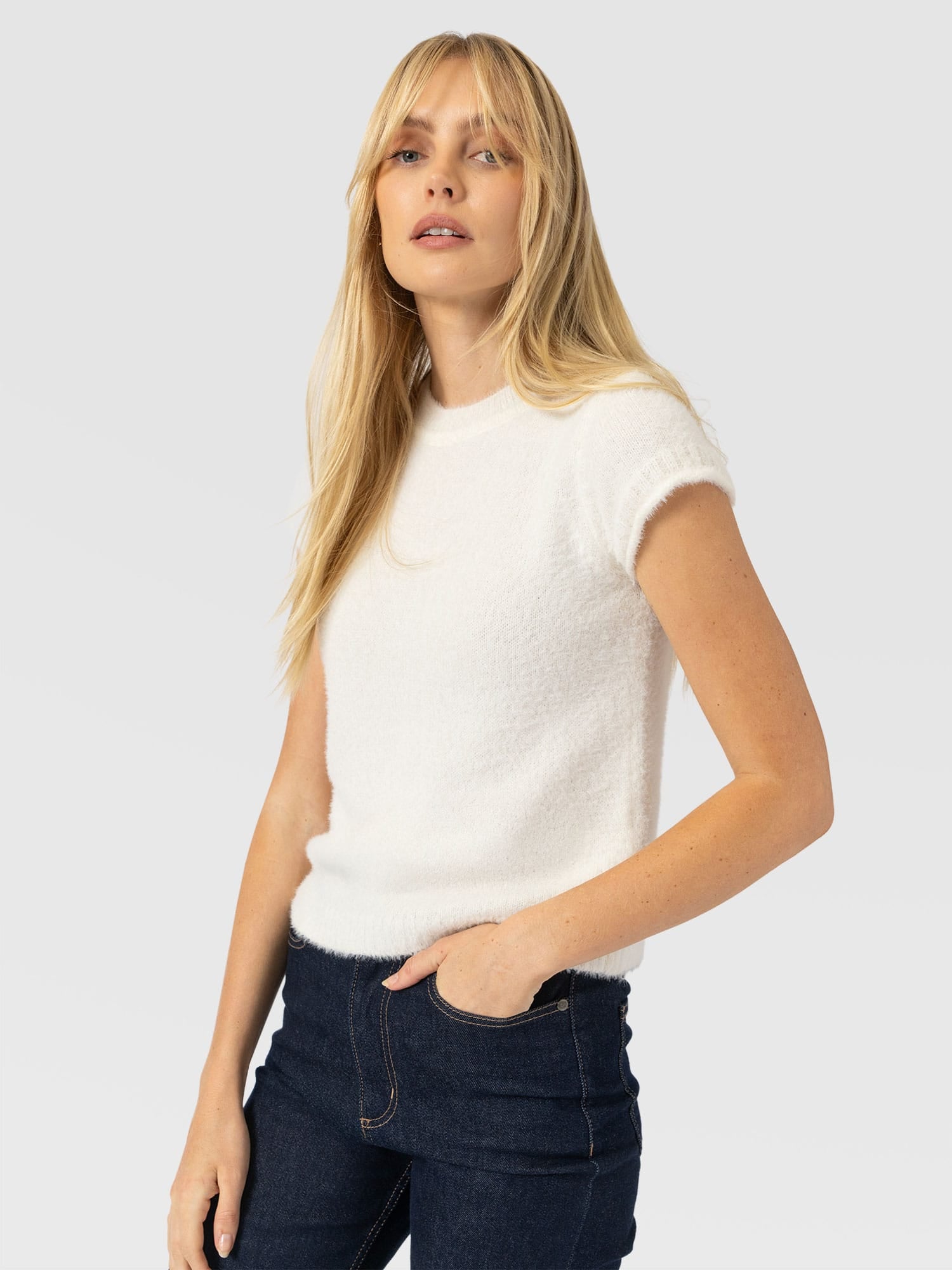 Rosalie Baby Tee - Cream - Women's Jumpers | Saint and Sofia® EU